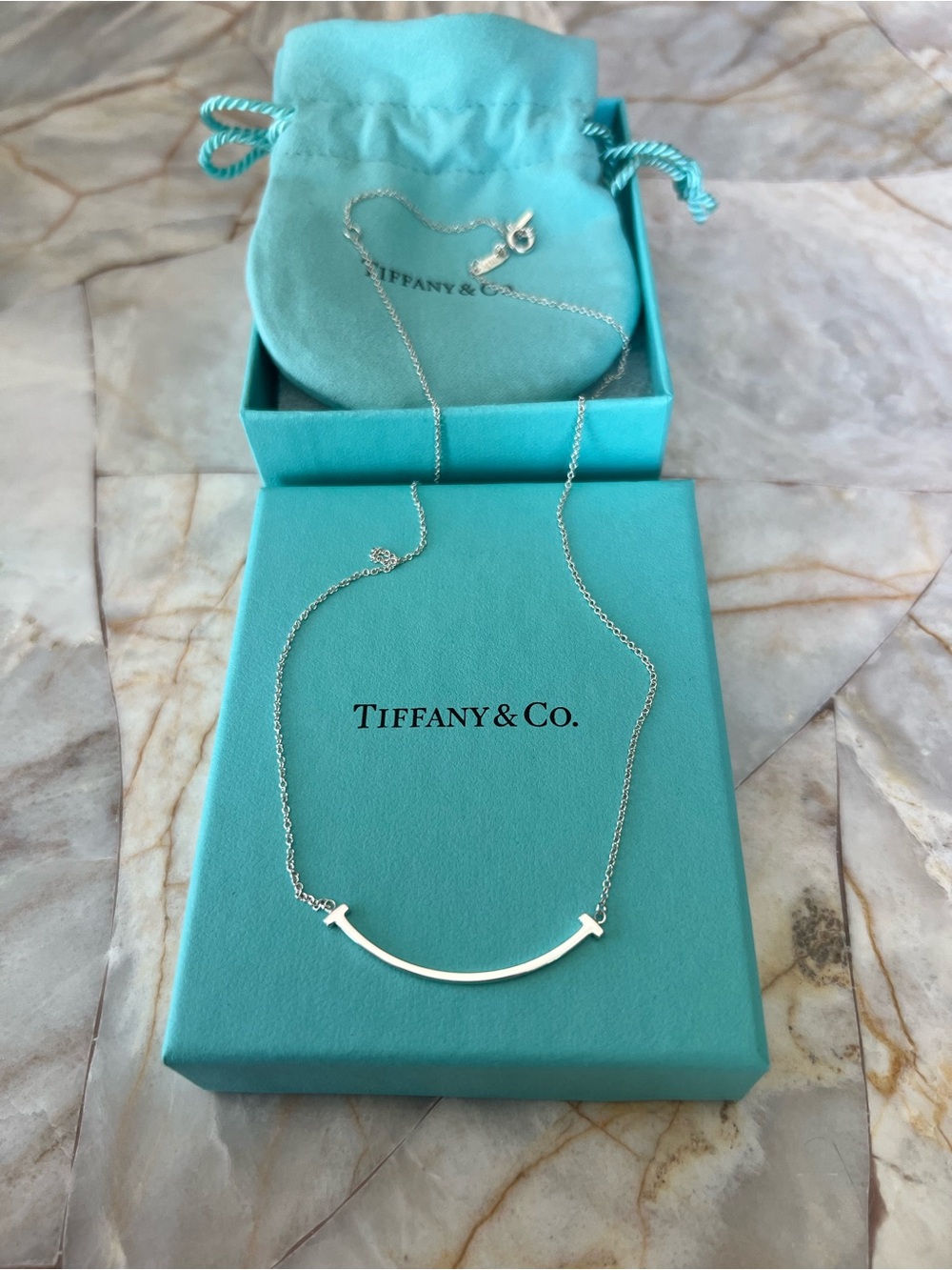 Tiffany & Co. Silver T Smile Pendant Necklace